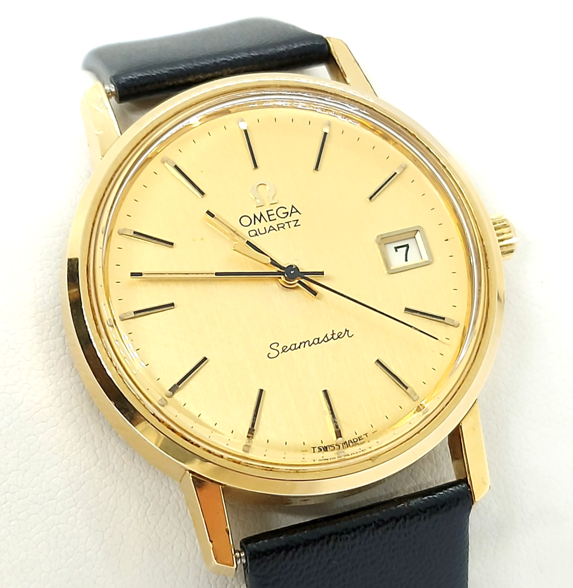 Mint OMEGA Seamaster Quartz 1342 Ref.196.0079 Gold Capped Date