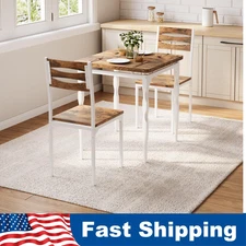 3Piece Dining Table Set Chairs Spiral Legs for Small Spaces Kitchen Apartment