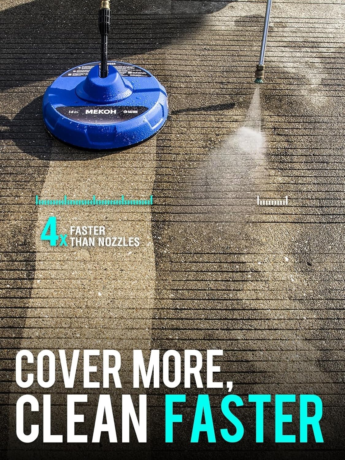 MEKOH 14” Electric Pressure Washer Surface Cleaner Attachment, 2500 PSI Universa