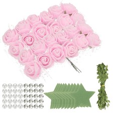 504pcs Foam Rose Heads 1.5-2.5 cm for DIY Crafts Accessories, Light Pink