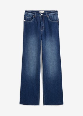 Wide-Leg-Jeans High Waist full Length Gr. 38 Dunkelblau Damenjeans Hose Neu*