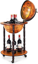 Mappamondo Bar Con Ruote Mobile Porta Liquori, Con Stile Retrò (Marrone 47 X 47 