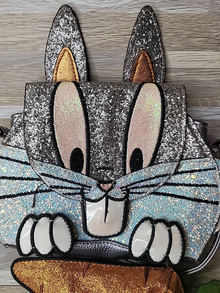 Danielle Nicole Looney Tunes Bugs Bunny Glitter Purse Crossbody READ!! - Image 3 of 4