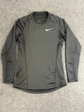 NIKE Therma Shirt Men's Small Dri-FIT Long-Sleeve Black Slim 929721-010 Thermal