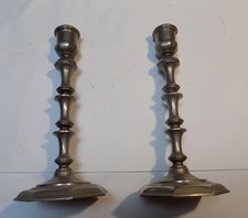 2 GRENADIER SILVER PLATED  CANDLESTICKS 8.5" TALL APROX  IN  VGC