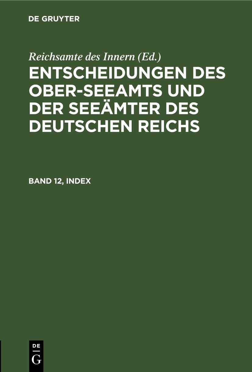 Entscheidungen Des Ober-Seeamts Und Der Seeämter Des Deutschen Reichs (Hardback)Another great item from Rarewaves USA | Free delivery!