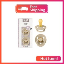 BIBS Pacifiers Colour Collection  Natural Rubber Baby Pacifier  Round Nipple 