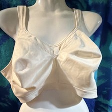 Playtex 4159 Sports Bra 42D Beige Wireless Full Coverage Adjustable Straps
