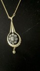 Vintage 14K Gold Rose Cut Diamond Pendant Necklace Pearl Drop 18” — photo 6