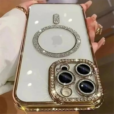 Glitzer Diamant Hülle für iPhone 17 16 15 14 13 12Pro Max Plus Air Magsafe Case