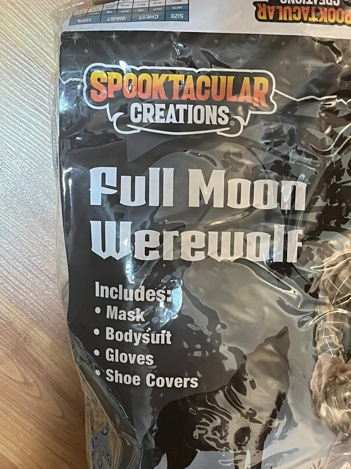 Boy Howling Werewolf Deluxe Costume w/Mask,Werewolf Claws Gloves,Boot Covers New - Image 3 of 4