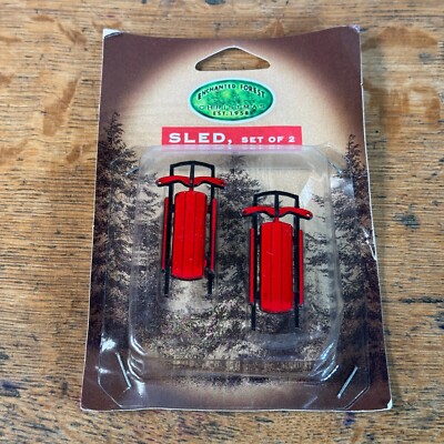 New Lemax Enchanted Forest 2 Red Sleds Christmas Village Collection Accessory