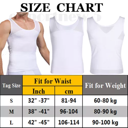 MENS SLIMMING BODY SHAPER BELLY CHEST COMPRESSION VEST GIRDLE SHIRT TANK TOP - Picture 26 of 29