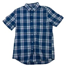 American Eagle Multicolor Plaid Button Up Shirt Short Sleeve Size M 100% Cotton