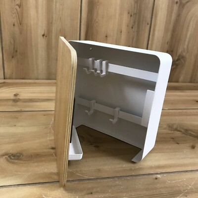 Yamazaki Magnetic Wall Mount Key Cabinet Entryway Wood Metal White Key Box