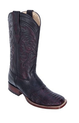 LOS ALTOS CHERRY GENUINE OSTRICH LEG SQUARE TOE WESTERN COWBOY BOOT D 8210518
