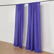 PURPLE 2 Drapery Panels 8 ft Polyester Backdrop CURTAINS Rod Pockets Party