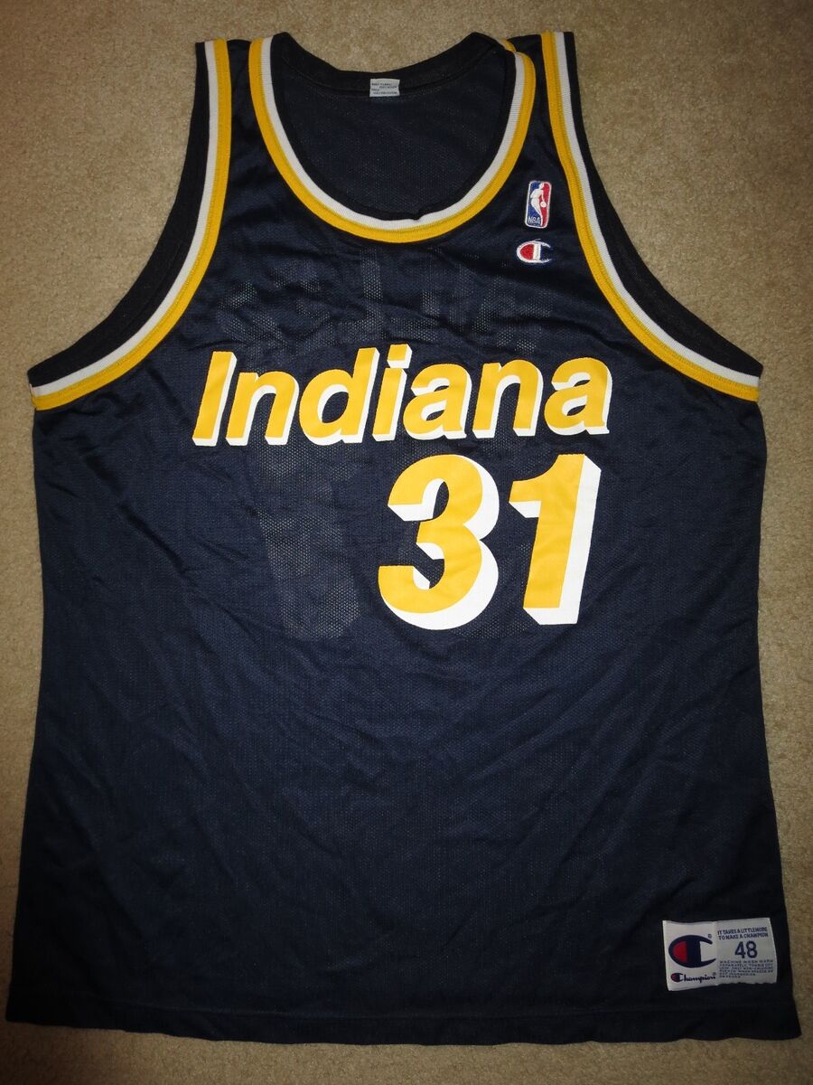 Vintage Champion Reggie Miller Jersey Indiana Pacers NBA Size 48 XL Blue  Stripe