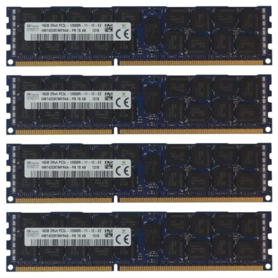 PC3-12800 4x16GB Dell PowerEdge R910 R915 C1100 C8220 M710hd T710 De