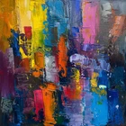 Abstract Expressionism Oil Paint Luxury Canvas Wall Art Picture Print Colourful