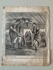 ANCIENNE LITHOGRAPHIE DESTOUCHES PARIS - MARTINET   CARICATURES SIGNE CHAM 76