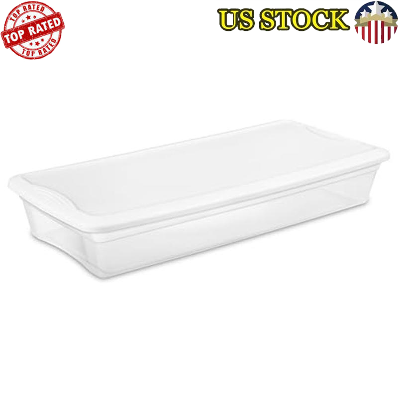 Stackable 41 Quart Clear Plastic Storage Bins with Lids Space Saving Containers-image