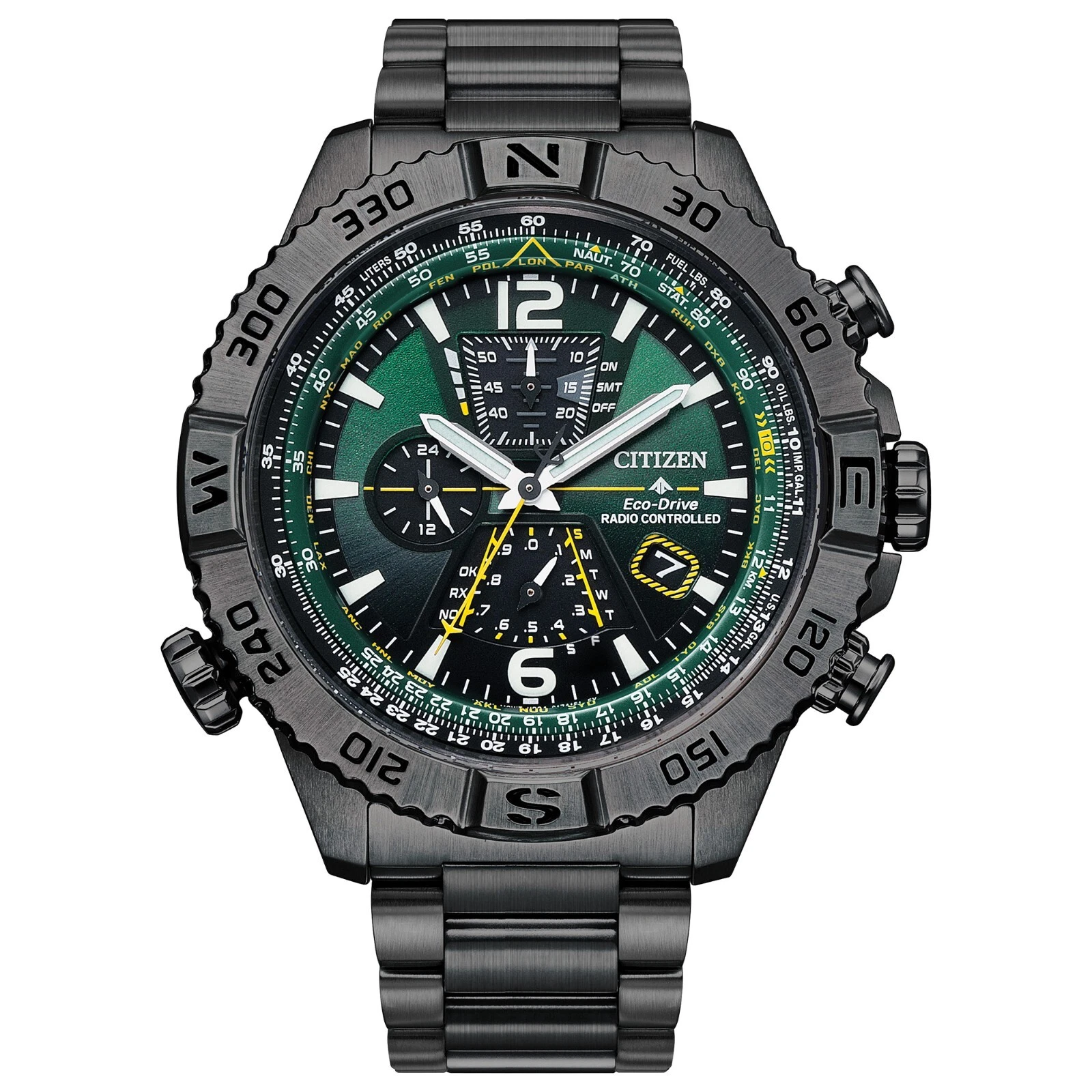 Citizen Men's Navihawk Chronograph Date Eco-Drive Gray Watch 48 MM AT8227-56X