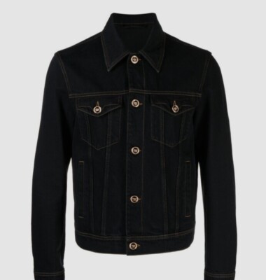 ジャケット・アウター Versace Jeans MEDUSA archive jacket Versace Classic V2 Blue Denim Medusa Button Jeans Jacket Large L