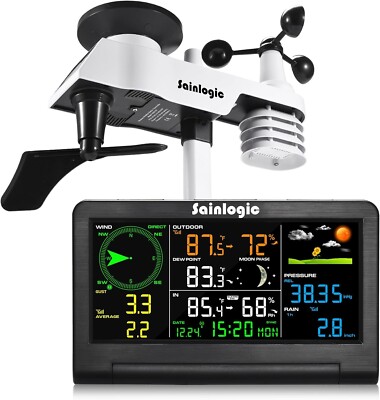 Sainlogic Weather Station Wireless 8-IN-1 Indoor Outdoor Color LCD Display
