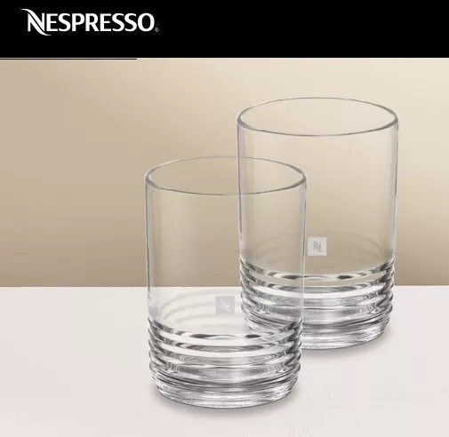 2 Nespresso original Barista Coffee Glass Mug collection 12oz ( 350ml) - NEW