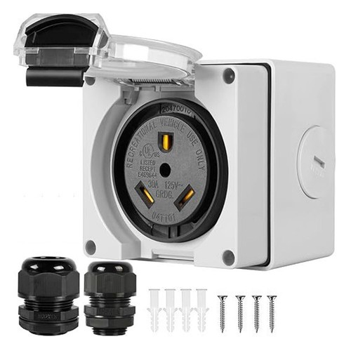 Convenient and Waterproof RV Power Outlet Box 50A 125/250V Commercial ...