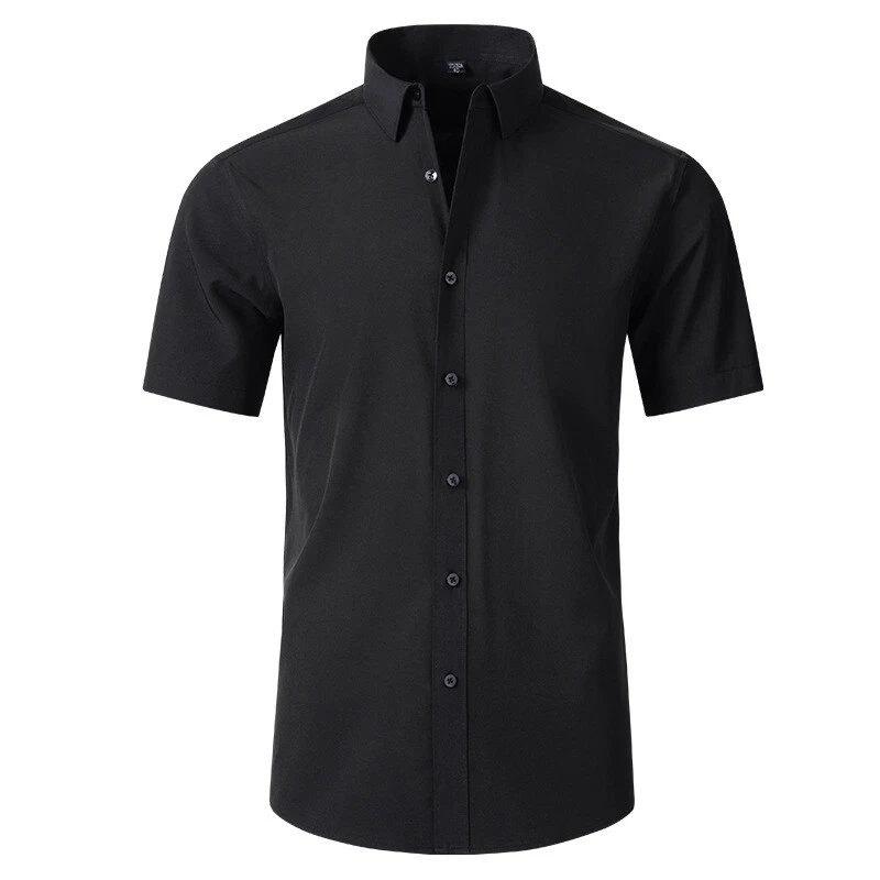 Black Slim Button-Down Dress Shirts for Men for sale | eBay