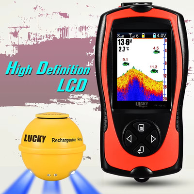 Lucky Sonar Fish Finder FF1108-1CWLA Rechargeable Wireless Sensor 45M Water