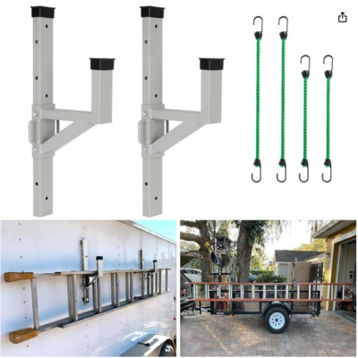 Aluminum Trailer Ladder Rack, Lightweight Rustproof Adjustable for ONE Ladder
