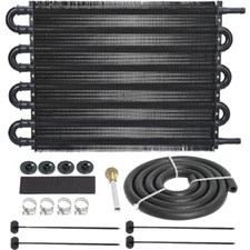 8 ROW PASS AUTOMOTIVE ALUMINUM ENGINE TRANS-MISSION OIL COOLER 6AN HOSE LINE KIT