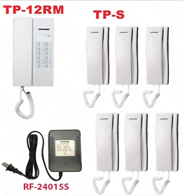 Commax 6 Stations/1 Master Intercom Set: TP-12RM x 1 / TP-S x 6/ RF-24015S x 1