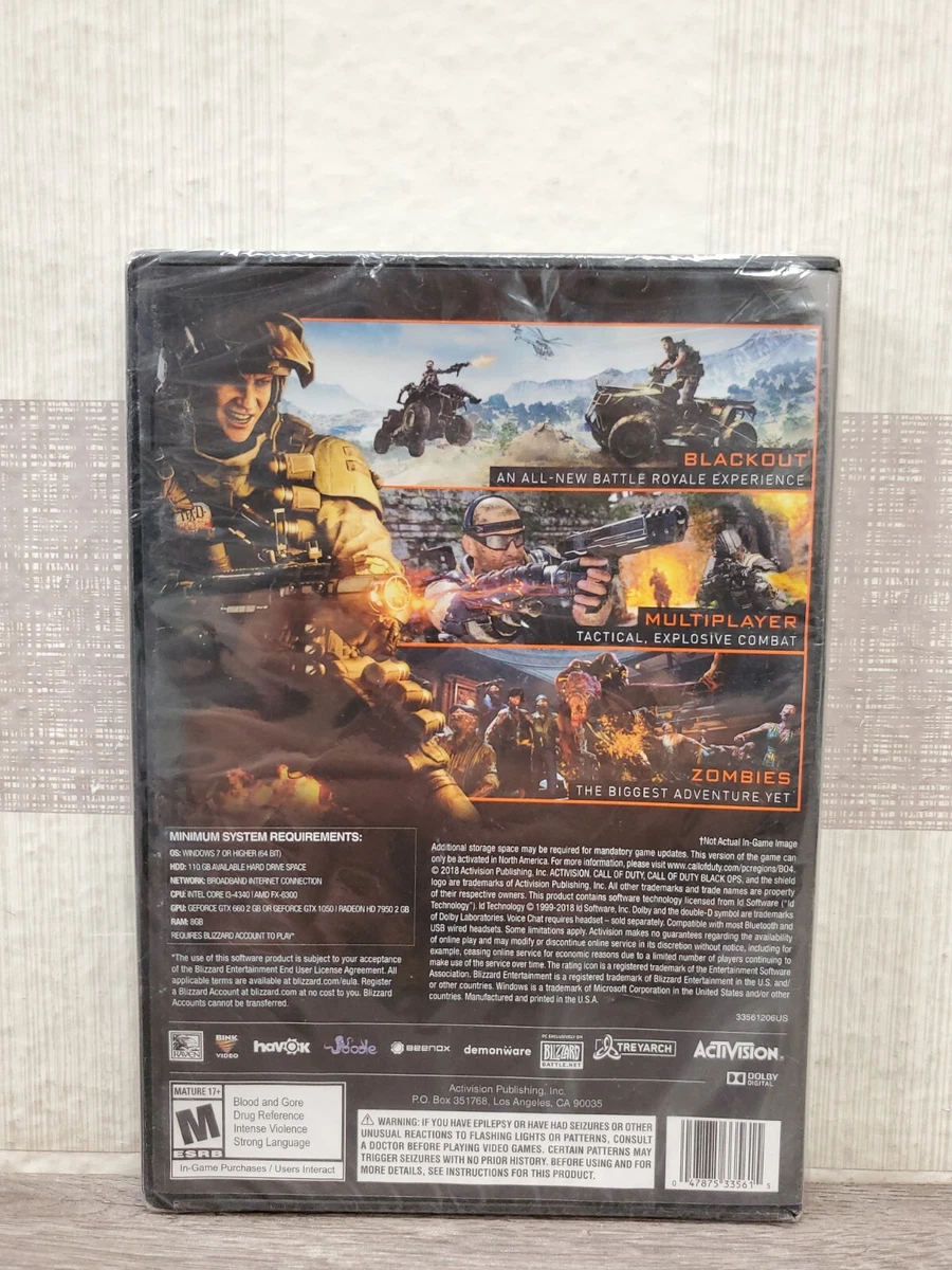 Call Of Duty: Black Ops 4 PC Download No Disc Included Mature 17.
