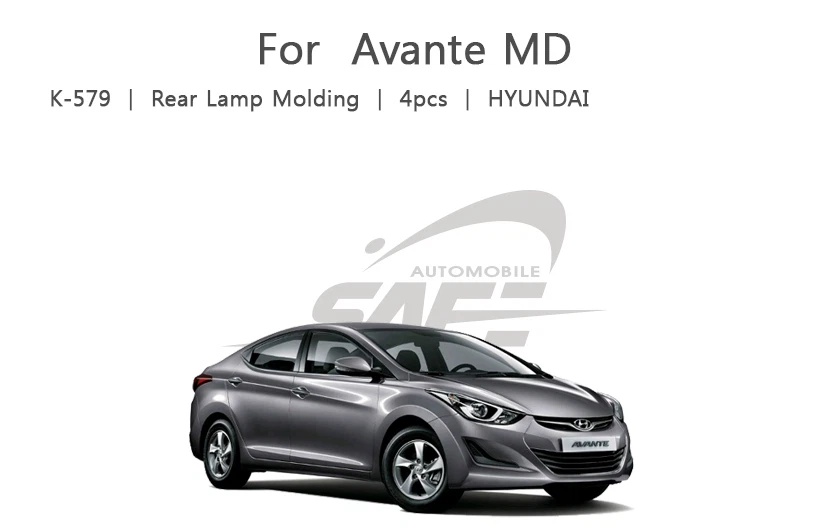 Luz de luz trasera cromo plata adorno 4P Ems K-579 para Hyundai ELANTRA 2011~2016 Foto 2 de 4