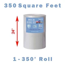 24" Small Plus (3/16) American Bubble Boy Bubble Wrap - 350 Square feet