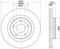2X Hella 8DD 355 123-141 Bremsscheibe FüR Jeep