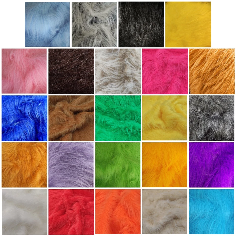 Luxus langhaariger Kunstfellstoff mehrere Längen und Farben AC356