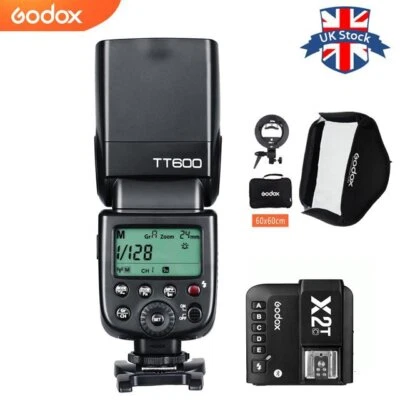 Godox TT600 2.4G Wireless Speedlite Flash + SFUV60 Bowens softbox + X2T-C per Canon