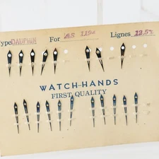 NOS Watch HOUR MIN Hands - Fits AS cal. 1194 Movement Blue Steel 12.5mm - (G2D2)