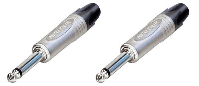 (2) Two Genuine NEUTRIK NP2X Mono 1/4'' Cable Mount Instrument Jack Nickel Plated