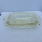 Yellow Lorain Basket Oval Vegetable Bowl Indiana Depression Glass 1929-32