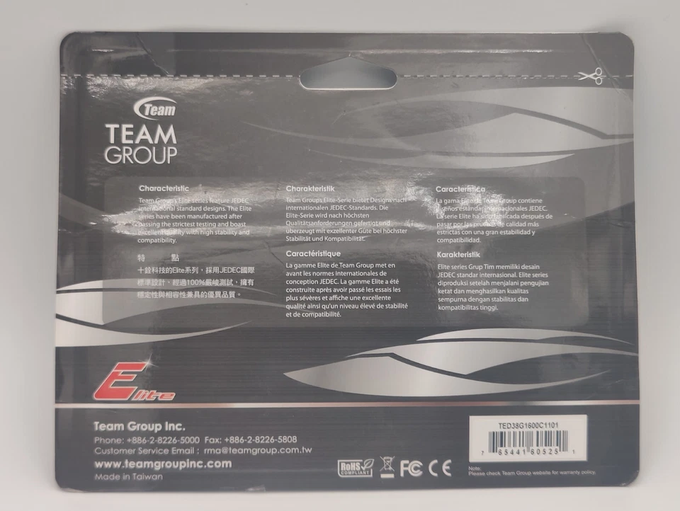Sealed -TEAMGROUP Elite DDR3 8GB Single 1600MHz (PC3-12800) CL11 8 Go (1 x 8Gb)  - Image 3 of 3