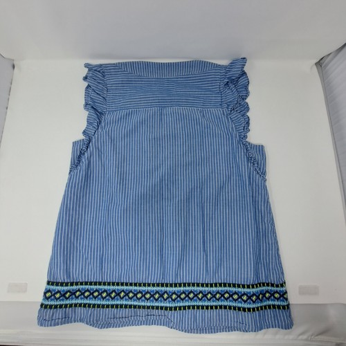 WomensXS Vineyard Vines Blue White Striped Embroidered Sleeveless Shirt Tank Top - Picture 7 of 13