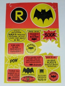 Rare Cool 1966 Adam West Batman TV Show Publicity Stickers From Radio Station.