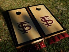 Regulation Black Border Florida State Seminoles Cornhole Board Set W/ Bags