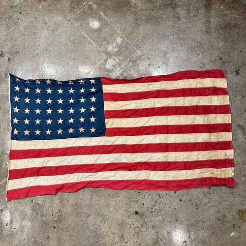 WW1-WWII Linen 48 Star United States Of America Flag USA